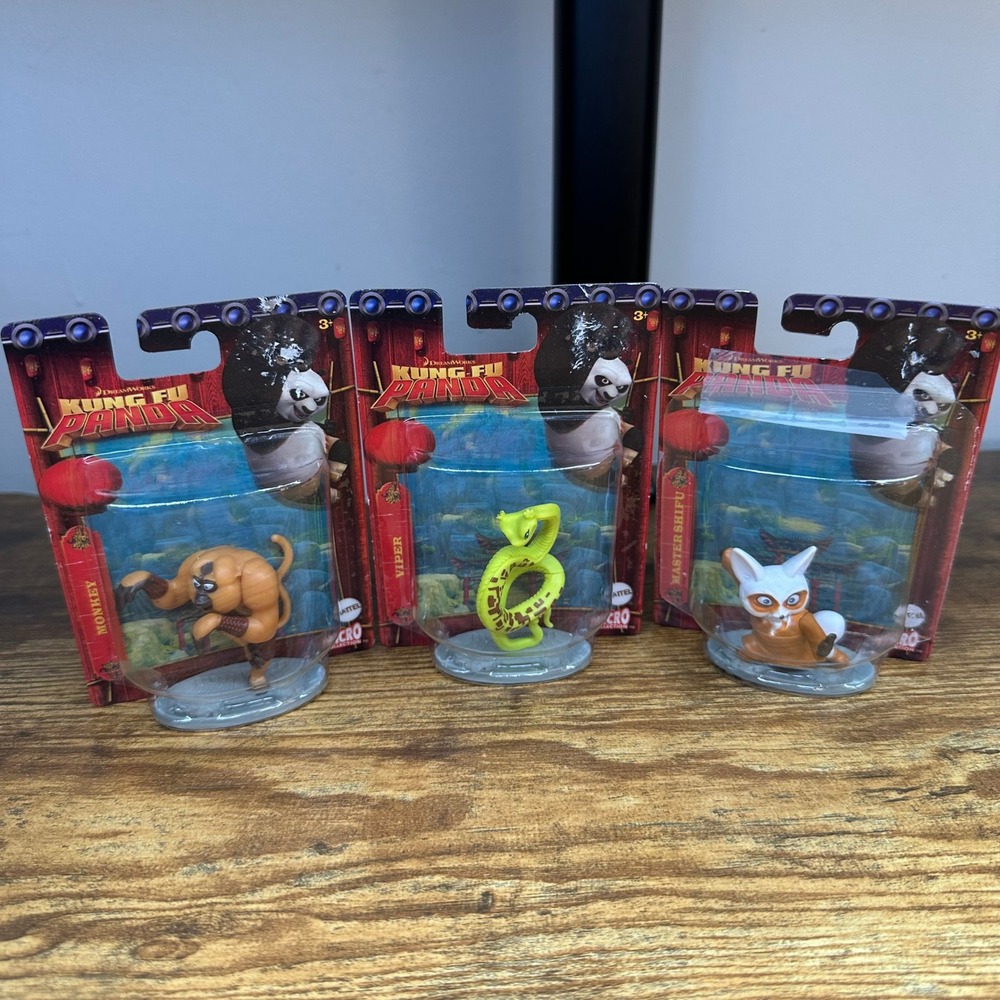 Mattel Kung Fu Panda Micro Collection Figures Lot Master Shifu Monkey Viper New